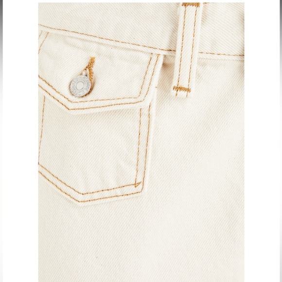 NWT $295 REDONE 70’s Ultra High Rise Wide Leg Birch white denim jeans women 32 - Picture 2 of 8